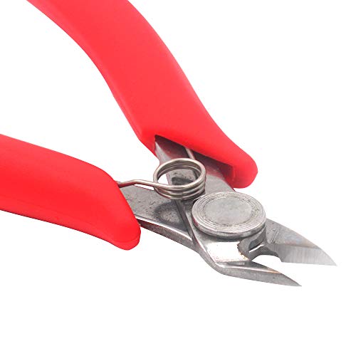 Flush Cutters Pliers 5 Inch Precision Side Cutter Small Wire Cutting Pliers Sprue Cutter for Plastic Model jewelry Making, 4 Pack