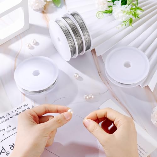 Craftdady 5 Roll Tiger Tail Wire 0.3 mm 0.38 mm 0.45 mm 0.5 mm 0.6 mm Wire Jewelry Beading Wire Craft String Metal Wrap Wire for DIY Necklace Bracelet Jewelry Making