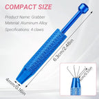 Piercing Ball Grabber Tool,4-Claw Stainless Steel Jeweler Pick Up Tools,Septum Ball Screw Tool for Piercing Changing/Removal/Holder,Earring Pearl Grabber for Jewelry/Electronic Components - color: 1pc Pink, 1pc Blue