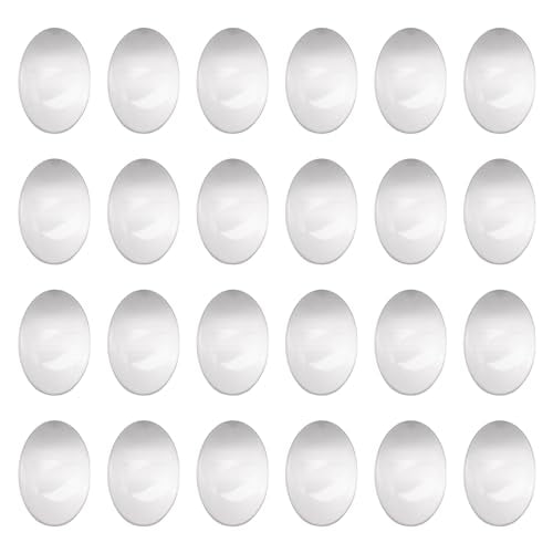 Craftdady 100Pcs Transparent Glass Cabochons 30x20mm Oval Clear Glass Flat Back Dome Tile Cabochons Covers for Photo Pendant Jewelry Making - color: Transparent Clear, size: 30x20mm Oval