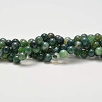 NCB 100pcs Original Natural Stone Beads Gemstone Round Loose Beads 6mm 8mm 10mm (Green Moss Agate, 6mm 100Beads) - color: Green Moss Agate, size: 6mm 100beads
