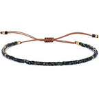 KELITCH Adjustable turquoise bead bracelet single color knitting friendship bracelet fashion jewelry daily wear gift (28 color selection) - color: Mix Black 04B