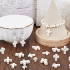 SUNNYCLUE 1 Box 90Pcs White Cross Beads Mini Small Synthetic Turquoise Stone Cross Bead Tiny Pocket Crosses Easter Holiday Crucifix Loose Spacer Beads for Jewelry Making Beading Supplies DIY Crafts - color: 90Pcs 10/16/20mm White Cross Beads