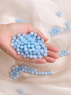 Jovivi 8mm Natural Aquamarine Gemstone Beads for Jewelry Making,96pcs Energy Healing Crystals Polished Round Smooth Stone Beads,Genuine Real Stone Beads for Bracelet Necklace - color: Aquamarine