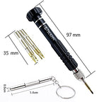 PTSLKHN Eyeglass Repair Kit, 5-in-1 Multifunctional Small Screwdriver, S2 Steel Eyeglass Screwdriver Kit for Eyeglass, Sunglasses, Electronics, Cellphone, Jewelry and More (Black 5in1) - color: Black