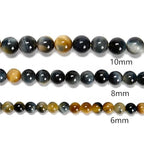 48Pcs 8mm Dream Tiger Eye Gemstone Natural Round Loose Real Stone Beads Gemstone Genuine for DIY Hand Made Craft Jewelry Bracelet Earring Necklace String Making Energy Healing Power - color: Dream Tiger Eye Gemstone, size: 8mm