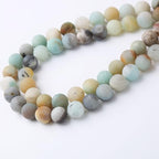 Matte Fancy Stone Beads Gemstone Round Jade Stone Beads for Jewelry Making DIY Bracelet Necklace Jewelry 1 Strand 15.5inch 90PCS 4MM - color: Matte Fancy Stone Bead, size: 4MM