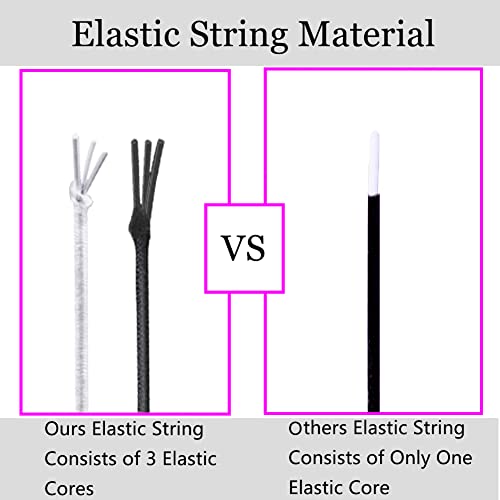 LUSTEMBER Elastic String for Bracelets, 2 Rolls 1 mm Sturdy Stretchy Elastic Cord for Jewelry Making, Necklaces, Beading - size: Black+White