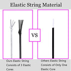 LUSTEMBER Elastic String for Bracelets, 2 Rolls 1 mm Sturdy Stretchy Elastic Cord for Jewelry Making, Necklaces, Beading - size: Black+White