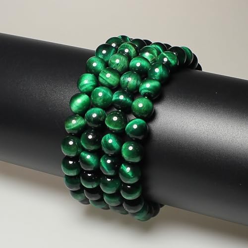 MJDCB Stone Beads 4mm 85pcs Round Green Tiger's Eye Loose Gemstone Bead Charms for Jewelry Making Bracelet Necklace Earring Pendant - color: Green Tiger's Eye, size: 4mm