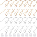 Beebeecraft 1 Box 200Pcs Earring Hooks 24K Gold Plated 316 Surgical Stainless Steel Ear Wires for DIY Jewelry Findings Jewelry Making