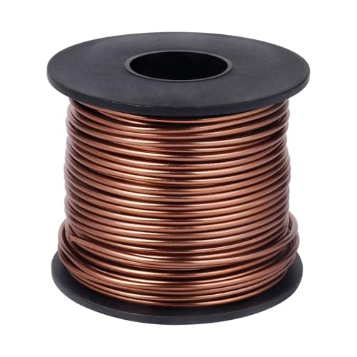 Aluminum Craft Wire, 95 Feet 2.0mm/ 14 Gauge Brown Bendable Soft Metal Aluminum Wire Roll Bulk for DIY Crafts Sculpting Jewelry Making - color: Brown, size: 14 Gauge