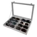 Wudygirl Jewelry organizer Sunglass Organizer 8 Slot Velvet Jewelry Tray Sunglasses Case with Lid Multi Eyeglass Case for Women Men（8 Grid - style: 8 Grid Jewelry Tray