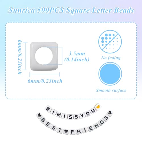500Pcs Cube Letter Beads V 6X6mm Single Acrylic Alphabet Beads for Friendship Bracelets Making - color: Square - V