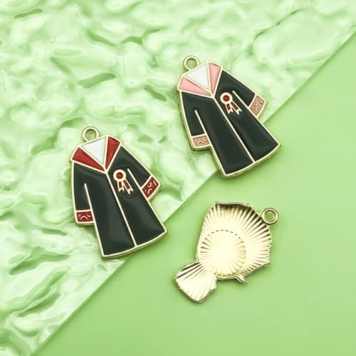 24pcs Alloy enamel graduation season set graduation hat diploma academic dress bouquet Pendant Jewelry Making DIY Keychain Earrings Pendant Various Design Charms for Jewelry Making Bracelets Necklace (SN722) - color: SN722