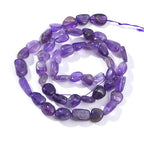 Purple Amethyst Pebble Nugget Oval Free Tumbled Stone 6-8mm Natural Gemstone Loose Beads Approx 15.5 inch for DIY Jewelry Making - color: Purple Amethyst
