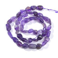 Purple Amethyst Pebble Nugget Oval Free Tumbled Stone 6-8mm Natural Gemstone Loose Beads Approx 15.5 inch for DIY Jewelry Making - color: Purple Amethyst