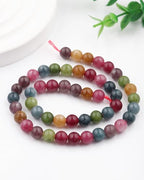 Natural Stone Beads 8mm Polished Round Smooth Gemstone Beads for Jewelry Making Supplies 15 Inch(45 Beads) (Blue Tourmaline) - color: Blue tourmaline-45pcs