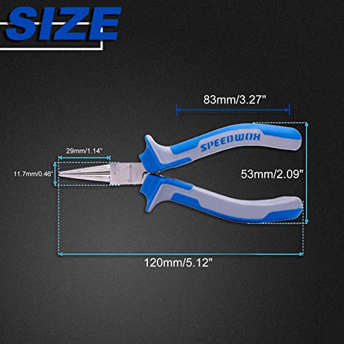 SPEEDWOX 5 Inch Round Nose Pliers - Mini Ultra Tapered Jaw Precision Nippers with Spring - Ideal for Small Jewelry Making & Crafting - style: 5" Round Nose Plier