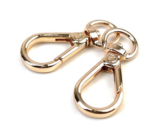 10 Pcs Heavy Duty Swivel Lobster Claw Clasps 3/8 Inch Push Gate Snap Hooks Trigger Clips for Handbag Purse Keychain - color: Light Gold