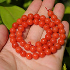 Natural Stone Beads 8mm Polished Round Smooth Gemstone Beads for Jewelry Making Supplies 15 Inch(45 Beads) (South Red Agate) - color: South Red Agate-45pcs