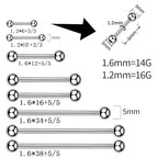 TKKUY 94PCS Mixed-pack Piercing Kits for All Body Piercings Stainless Steel 14G 16G 20G Jewelry and Needle with Tools Nose Septum Lip Ear Belly Button Cartilage Tragus