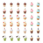 Craftdady Resin Plastic Miniature Food Snack Pendants Charms Ice Drink Juice Pendants Cute Bottle Fruit Keychain Charms Hang Ornament for DIY Craft Earring Bracelet Necklace Jewelry Making - color: Mixed Color Cupcake