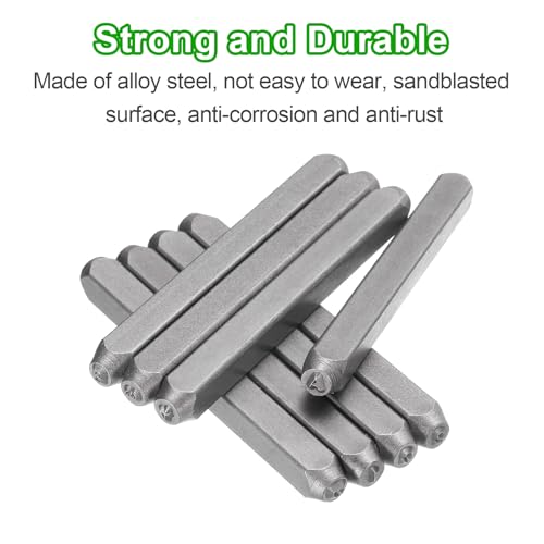 HARFINGTON 36pcs Metal Stamping Kit 5/64" (2mm) Steel Uppercase Letter and Number Punch Set (A-Z / 0-8 / "&" Symbol) Punch Press Tool with Case for Imprinting Metal Plastic Wood Leather - size: 5/64"