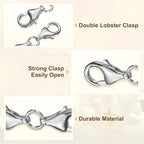 uxcell Bracelet Extender, 925 Sterling Silver Double Lobster Claw Clasps Necklace Extenders, Connector Extension Clasp for DIY Making Jewelry Chain (20mm/0.79", Metal Silver) - color: Metal Silver