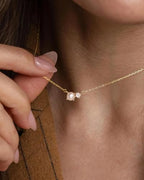 Pearl Necklace for Women- 14K Gold-plated/White Gold-plated Dainty Pearl Necklace for Women - color: Gold CZ pearl 372