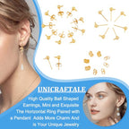 PH PandaHall 100pcs 24K Gold Plated Hypoallergenic Stainless Steel Stud Earrings with Ear Nuts Ball Post Earrings with Loop Earring Studs Set for Earring Making DIY 15x7mm, Ball 4mm
