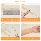 YOUBEIYEE 16.4 Feet Gold Plated Chain for Jewelry Making Stainless Steel Embossed Oval Chains Bulk for Women Necklace DIY with Jewelry Accessories - color: Embossed Ellipse Gold