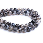 6MM 60PCS Natural Stone Black Dragon Vein Agate Beads for Jewelry Making DIY Bracelet - color: Black Dragon Vein Agate, size: 6mm