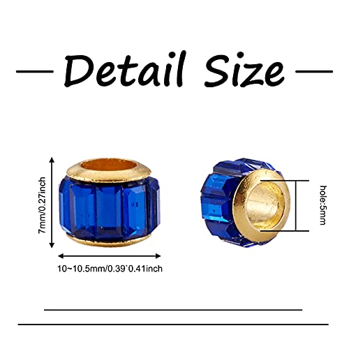 Cheriswelry 100pcs Faceted Rondelle Glass European Beads Crystal Large Hole Loose Spacer Beads 5mm Hole Slide Charms fit Snake Chains Braided for DIY Bracelet Necklace Jewelry Making - color: Faceted-Rondelle