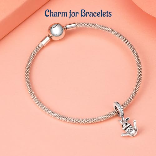 S925 Bead Dangle Charms for Bracelets Necklaces, Compatible with Pandora - style: Bunny Charm