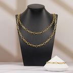 YOUBEIYEE 4 Meters Gold Plated Chains for Jewelry Making Stainless Steel Circle Paperclip Chain Roll with Jump Rings and Lobster Clasps - color: Circle Paperclip Gold