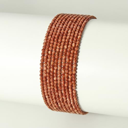 MJDCB 225pcs Small Stone Beads 3mm Golden Sandstone Round Smooth Loose Gemstone Bead for Jewelry Making Bracelets Earrings Necklaces Accessories - color: Golden Sandstone