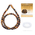 Natural Stone Beads Round Genuine Real Stone Beading Strand Loose Gemstones DIY Smooth Bead for Bracelet Necklace Earrings Jewelry Making (Yellow Tiger's Eye, 6mm 60 Pieces) - color: Yellow Tiger's Eye, size: 6mm 60pcs