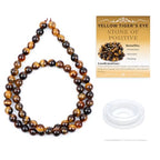Natural Stone Beads Round Genuine Real Stone Beading Strand Loose Gemstones DIY Smooth Bead for Bracelet Necklace Earrings Jewelry Making (Yellow Tiger's Eye, 6mm 60 Pieces) - color: Yellow Tiger's Eye, size: 6mm 60pcs