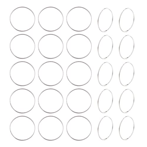 FASHEWELRY 200Pcs Brass Round Linking Rings 16mm Silver Circle Open Bezel Connectors Charms for Dangle Beading Hoop Jewelry Making - color: Silver, size: 16mm-200Pcs
