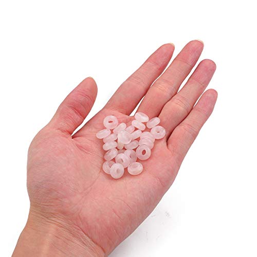 BEADIA Natural Rose Quartz Crystal Rondelle Stone with Large Hole (4mm) Loose Semi Gemstone Beads for Jewelry Making 10mmx4mm 24pcs - color: Rose Quartz, size: 10mm x 4mm