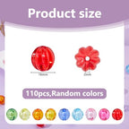 DICOSMETIC 110Pcs Transparent Acrylic Round Pumpkin Beads Bulk Random Color Chunky Bubblegum Beads 16mm(0.63in) Diameter for DIY Bracelets Necklaces Earrings Keychains