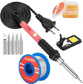 Soldering Iron Kit, 60W Soldering Iron with 5pc Interchangeable Tips, 10-in-1 Adjustable Temperature Solder Welding Tools, Fast Heating, Electronic Repair, 110V - color: 10 in 1 New