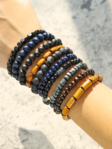Friendship Bracelets Boho Stackable Bracelets for Women Surfer Heishi Clay Bead Bracelets Stretch Preppy Bracelets Colorful Boho Bracelets for Women - color: Boho black style-2