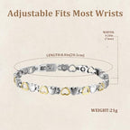 BioMag Magnetic Bracelet for Women, Titanium Steel Wristband Brazaletes for Pain Relief Solid Pure Copper Jewelry Gift with Adjustable Tool - color: Silver-Gold