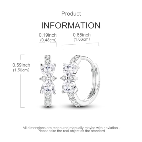 LAZA 925 Sterling Silver Hoop Earrings for Women, Sterling Silver Butterfly Hoops Colorful Flowers Hoop Huggie Earrings Hypoallergenic Jewelry Gifts for Women - color: Bowknot Earring