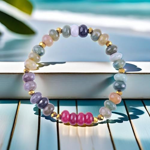 Rondelle Beads Natural Stone Beads for Jewelry Making 5x8mm 1 Strand 15.5inch Lentil Spacer Beads Rondelle Gemstone Beads Semi-Precious Stone Beads for Bracelet Necklace Crafts Red Jasper Beads - color: Red Jasper Beads