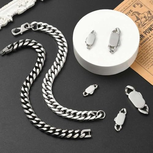 DanLingJewelry 5Pcs 5 Sizes Release Stainless Steel Buckle Clasps Metal Spring Cuban Link Clasps for DIY Bracelet Necklace Chain Jewelry Making - color: 5pcs - cuban clasps