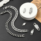 DanLingJewelry 5Pcs 5 Sizes Release Stainless Steel Buckle Clasps Metal Spring Cuban Link Clasps for DIY Bracelet Necklace Chain Jewelry Making - color: 5pcs - cuban clasps