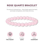 Crystal Vibe 8mm Beaded Bracelets For Women Men - Healing Crystal Bracelet - Adjustable Size - color: Quartz